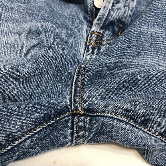 Pacsun Cotton Distressed Ripped Buttoned High Rise Straight Blue Wash Jeans 26 - Picture 6 of 16